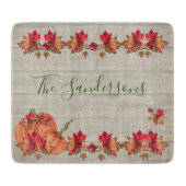 ウッド素朴秋オレンジカボチャの紅葉カット カッティングボード (正面)