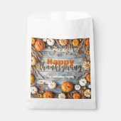 ウッド素朴秋パンプキンスと離れ感謝祭 フェイバーバッグ (正面)