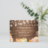 ウッド素朴秋フローラパンプキンブライダルレシピ ポストカード (スタンド正面)