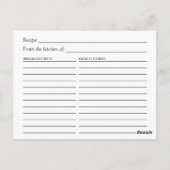 ウッド素朴秋フローラパンプキンブライダルレシピ ポストカード (裏面)