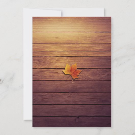 ウッド素朴秋メープルサンクスギビングディナーパーティー 招待状 (裏面)