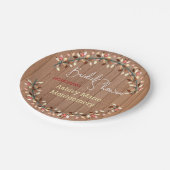 ウッド素朴秋リース葉ブライダルシャワー ペーパープレート (アングル)