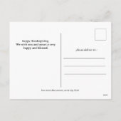 ウッド素朴秋感謝家族の写真コラージュ シーズンポストカード (裏面)