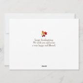 ウッド素朴秋感謝祭ファミリー写真3枚 シーズンカード (裏面)