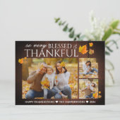 ウッド素朴秋感謝祭ファミリー3枚の写真 シーズンカード (スタンド正面)