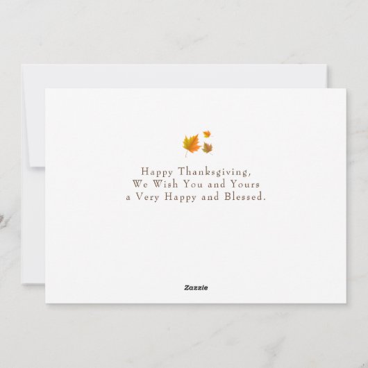 ウッド素朴秋感謝祭ファミリー3枚の写真 シーズンカード (裏面)