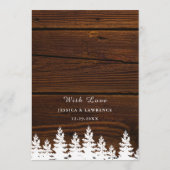 ウッド素朴秋秋の冬の結婚式テーブル メニュー (裏面)