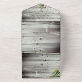 ウッド素朴秋秋ファーンバーンカントリーウェディング オールインワン招待状 (外側)