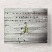 ウッド素朴秋秋ファーンバーンカントリーウェディング オールインワン招待状 (裏面)