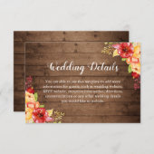 ウッド素朴紅葉フローラ結婚詳細 エンクロージャーカード (正面/裏面)