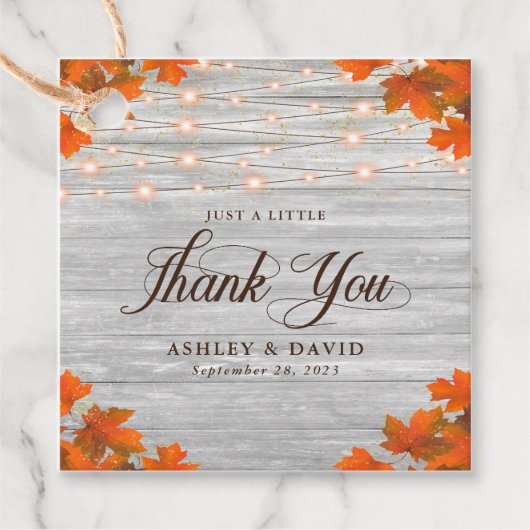 ウッド素朴紅葉ライトサンキュー結婚ズ フェイバータグ (正面)