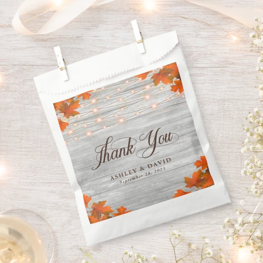 ウッド素朴紅葉ライトサンキュー結婚ズ フェイバーバッグ (クリップ留めされた状態)