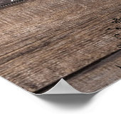 ウッド素朴結婚のウェルカムサイン名、日付ポスター ポスター (角)