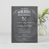 ウッド素朴結婚のリハーサルディナーBBQパーティー 招待状 (スタンド正面)