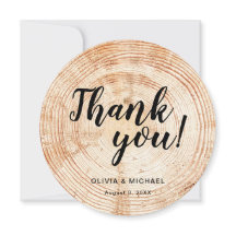 ウッド素朴結婚の感謝の写真メカスタムッセージ
