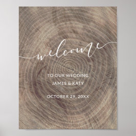 ウッド素朴結婚の歓迎サイン |の結婚ポスター ポスター