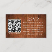 ウッド素朴結婚のQR RSVP エンクロージャーカード (正面)