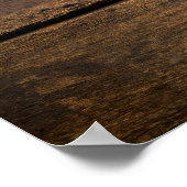 ウッド素朴結婚ウェルカムサイン |編集可能な色 ポスター (角)