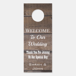 ウッド素朴結婚ウェルカムドアハンガー ドアノブサイン