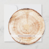 ウッド素朴結婚ズツリーグレインカスタム 招待状 (裏面)