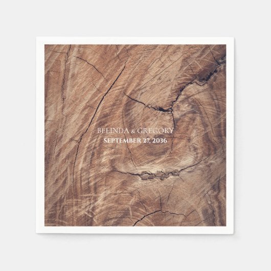 ウッド素朴結婚ズ スタンダードカクテルナプキン (正面)