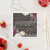 ウッド素朴結婚フローラレース スタンダードカクテルナプキン (インサイチュ)