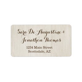 ウッド素朴結婚差出人住所ラベル ラベル