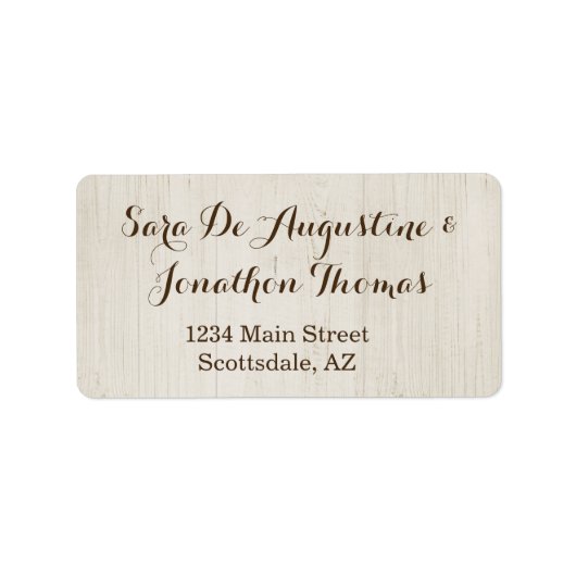 ウッド素朴結婚差出人住所ラベル ラベル (正面)
