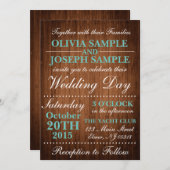 ウッド素朴結婚式招待状 招待状 (正面/裏面)