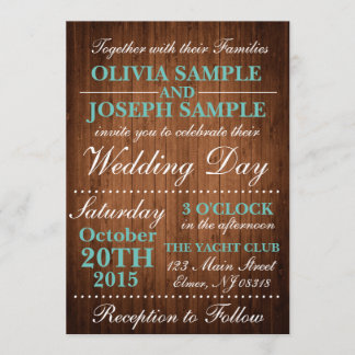 ウッド素朴結婚式招待状 招待状
