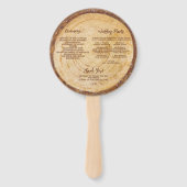 ウッド素朴結婚式 プログラム茶色の手書き入力 ハンドファン (裏面)