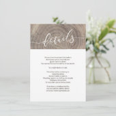 ウッド素朴結婚詳細カード エンクロージャーカード (スタンド正面)