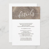 ウッド素朴結婚詳細カード エンクロージャーカード (正面/裏面)