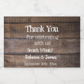 ウッド素朴結婚・サンキュー リキュールボトルラベル (シングルラベル)