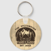 ウッド素朴自然ファミリーキャビンブラウンネーム懇親会 キーホルダー (正面)