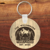 ウッド素朴自然ファミリーキャビンブラウンネーム懇親会 キーホルダー (正面)