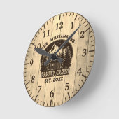 ウッド素朴自然ファミリーキャビンブラウンネーム懇親会 ラウンド壁時計 (傾斜)