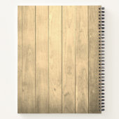 ウッド素朴自然ファミリーキャビンレシピブラウンネーム ノートブック (裏面)