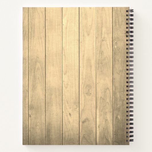 ウッド素朴自然ファミリーキャビンレシピブラウンネーム ノートブック (裏面)