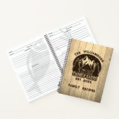 ウッド素朴自然ファミリーキャビンレシピブラウンネーム ノートブック (内部)