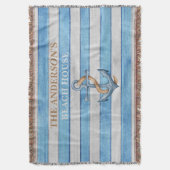 ウッド素朴航海のストライプビーチハウス スローブランケット (正面縦)