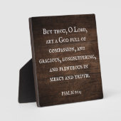 ウッド素朴詩篇86:15聖なる書物、 経典詩 フォトプラーク (正面)