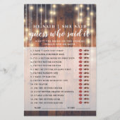 ウッド素朴誰が言ったブライダルシャワーゲーム (正面)