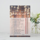 ウッド素朴誰が言ったブライダルシャワーゲーム (スタンド正面)