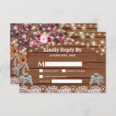 ウッド素朴赤ちゃんの息ひもライトレース 出欠カード (正面/裏面)