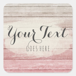 ウッド素朴赤面ピンクシャビーグラデーションコテージシック スクエアシール