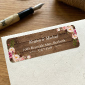 ウッド素朴赤面ピンクロマンチックフローラ ラベル