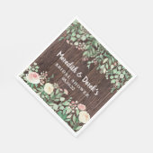 ウッド素朴赤面フローラブライダルシャワー スタンダードランチョンナプキン (角)