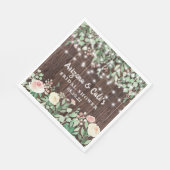 ウッド素朴赤面フローラライトブライダルシャワー スタンダードランチョンナプキン (角)