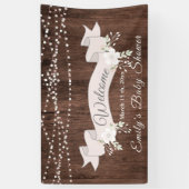 ウッド素朴赤面リボン赤ちゃんシャワー 横断幕 (縦)